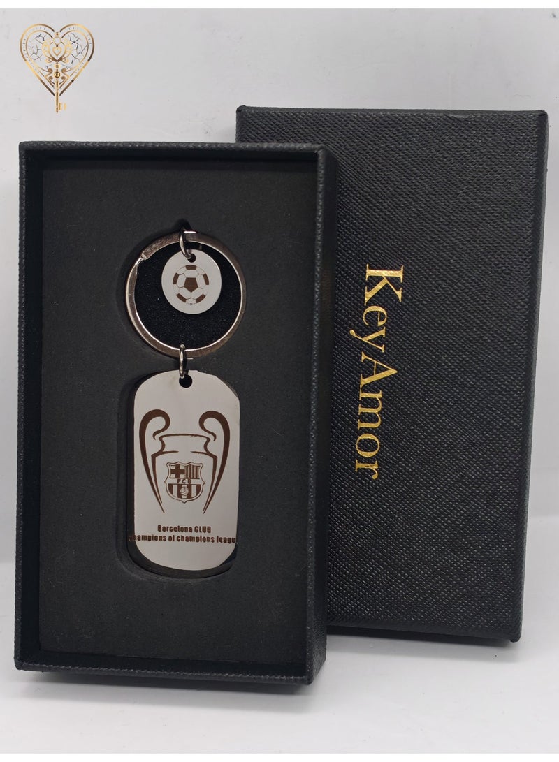 KeyAmor lux Barcelona keychain for Barcelona team fan, comes in fancy gift box which makes it a perfect choice for a special gift - Image 2